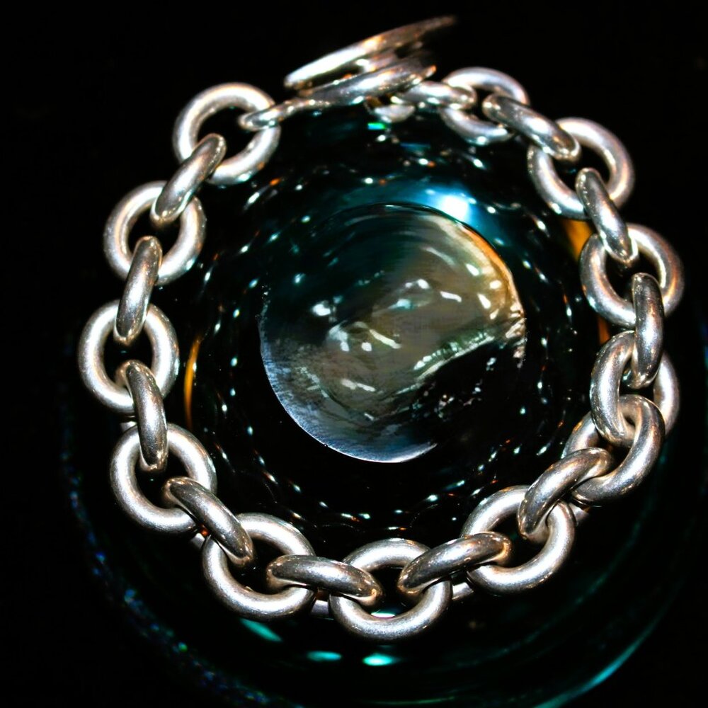 Georg Jensen RARE! Heavy, 87gm, .925 Chain Bracelet with Toggle #140A Signed